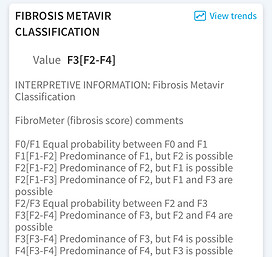 This test FIBROSIS METAVIR Came back as F-3